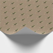 Rustic Kraft Forest Woodland Green Kerstbomen Cadeaupapier (Hoek)