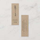 Rustic Kraft Fork Mini Visitekaartje (Voorkant / Achterkant)