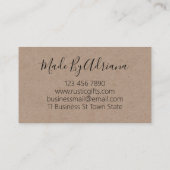 Rustic Kraft-gecentreerde kaars- en sojaswaxsmelt Visitekaartje (Achterkant)