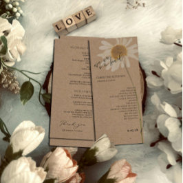 Rustic Kraft Gedroogd Bloemen Trouwprogramma