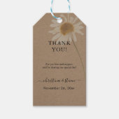 Rustic Kraft Gedroogde Bloemen Dank u Cadeaulabel (Voorkant)