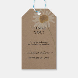 Rustic Kraft Gedroogde Bloemen Dank u Cadeaulabel