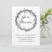 Rustic Kraft Geef Bedankt Thanksgiving Diner Kaart (Staand voorkant)