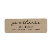 Rustic Kraft geeft Bedankt Holiday Adres label (Voorkant)