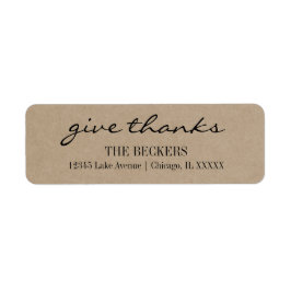 Rustic Kraft geeft Bedankt Holiday Adres label
