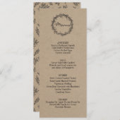 Rustic Kraft geeft Bedankt Thanksgiving menu Kaart (Voorkant / Achterkant)