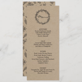 Rustic Kraft geeft Bedankt Thanksgiving menu Kaart