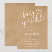 Rustic Kraft Gender Neutral Baby Sprinkle Shower Kaart (Voorkant / Achterkant)