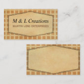 rustic Kraft gepatterde aardtonen Visitekaartje (Voorkant / Achterkant)