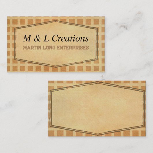rustic Kraft gepatterde aardtonen Visitekaartje (Voorkant / Achterkant)