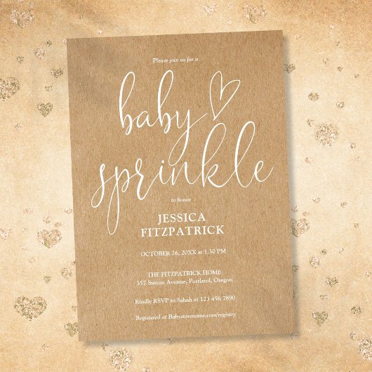 Rustic Kraft Geslachtsneutrale Baby Sprinkle Showe Kaart