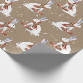 Rustic Kraft Gift Giving Arctic Hare Bunny Rabbit Cadeaupapier (Hoek)