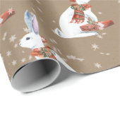 Rustic Kraft Gift Giving Arctic Hare Bunny Rabbit Cadeaupapier (Rol Hoek)