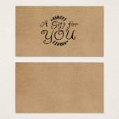 Rustic Kraft Gift Kaart (Voorkant /achterkant)