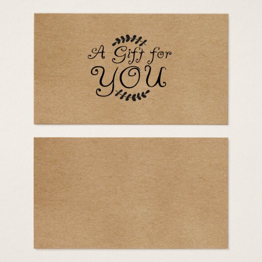 Rustic Kraft Gift Kaart (Voorkant /achterkant)
