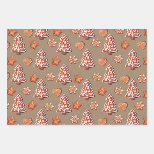 Rustic Kraft Gingerbrood Cookies Inpakpapier Vel (Voorkant 3)