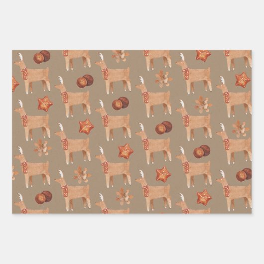 Rustic Kraft Gingerbrood Cookies Inpakpapier Vel (Voorkant 2)