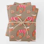 Rustic Kraft Gingerbrood Cookies Inpakpapier Vel (In situ)