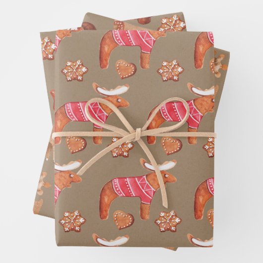 Rustic Kraft Gingerbrood Cookies Inpakpapier Vel (In situ)