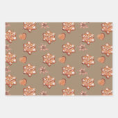 Rustic Kraft Gingerbrood Stars Snowflakes Trein Inpakpapier Vel (Voorkant 3)