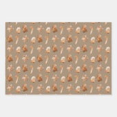 Rustic Kraft Gingerbrood Tree Star Bell Candy Cane Inpakpapier Vel (Voorkant 3)