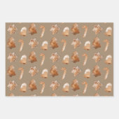 Rustic Kraft Gingerbrood Tree Star Bell Candy Cane Inpakpapier Vel (Voorkant 2)