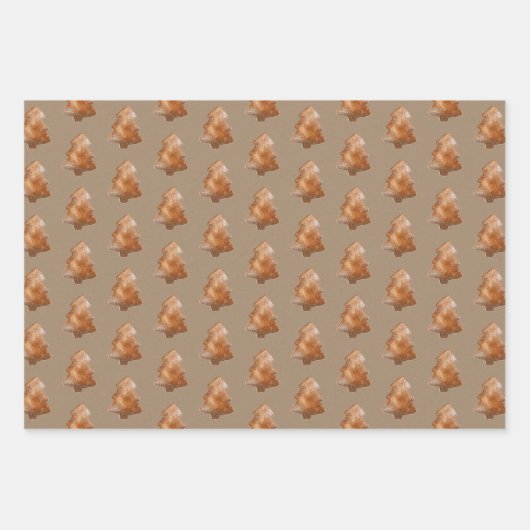 Rustic Kraft Gingerbrood Trees Inpakpapier Vel (Voorkant 3)