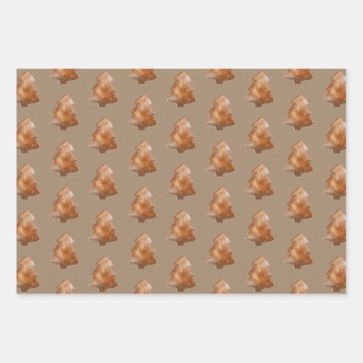 Rustic Kraft Gingerbrood Trees Inpakpapier Vel (Voorkant 2)