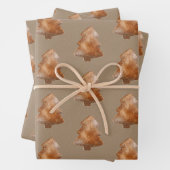 Rustic Kraft Gingerbrood Trees Inpakpapier Vel (In situ)