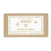  rustic Kraft Gold bijenhoningpot Etiket (Voorkant)
