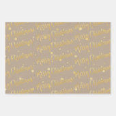 Rustic Kraft Gold Calligrafie Kerstmis Inpakpapier Vel (Voorkant)