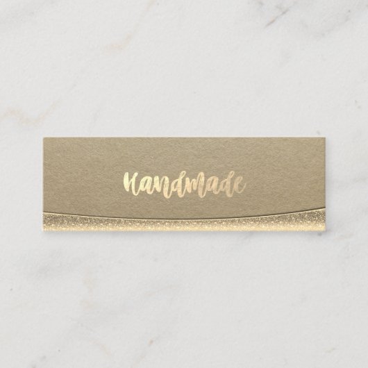 Rustic Kraft, Gold Handmade Mini Visitekaartje (Voorkant)