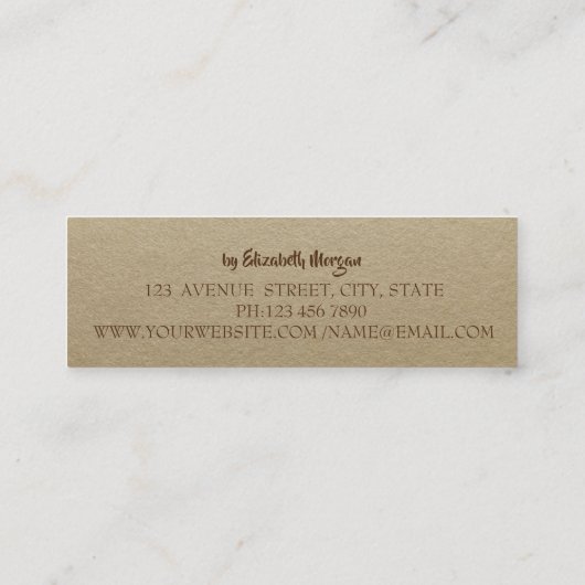 Rustic Kraft, Gold Handmade Mini Visitekaartje (Achterkant)