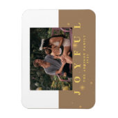 Rustic Kraft & Gold Joyful Photo met kerstmagneet Magneet (Verticaal)