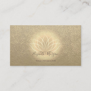 Rustic Kraft Gold Lotus Confetti Yoga Instructor Visitekaartje