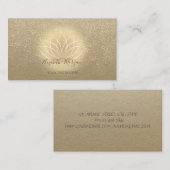 Rustic Kraft Gold Lotus Confetti Yoga Instructor Visitekaartje (Voorkant / Achterkant)