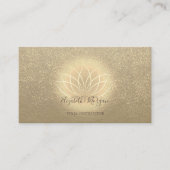 Rustic Kraft Gold Lotus Confetti Yoga Instructor Visitekaartje (Voorkant)