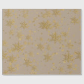 Rustic Kraft Gold Snowflakes Cadeaupapier (Vlak)