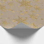 Rustic Kraft Gold Snowflakes Cadeaupapier (Hoek)