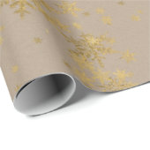 Rustic Kraft Gold Snowflakes Cadeaupapier (Rol Hoek)