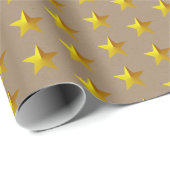 Rustic Kraft Gold Stars Cadeaupapier (Rol Hoek)