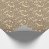 Rustic Kraft Gold Woodland Pine Forest Snow Cadeaupapier (Hoek)