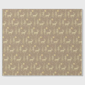 Rustic Kraft Gold Woodland Pine Forest Snow Cadeaupapier (Vlak)