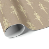 Rustic Kraft Gold Woodland Pine Tree Forest Cadeaupapier (Rol Hoek)