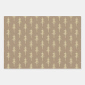 Rustic Kraft Gold Woodland Pine Tree Forest Inpakpapier Vel (Voorkant)