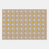 Rustic Kraft Goud Zilver Sterren Kerstmis Inpakpapier Vel (Voorkant 2)