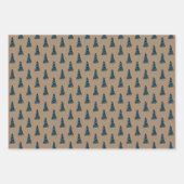 Rustic Kraft Green-kerstbomen met licht Inpakpapier Vel (Voorkant)