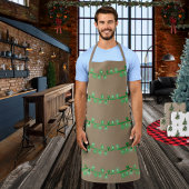Rustic Kraft Green Kerstklare lights Apron Schort