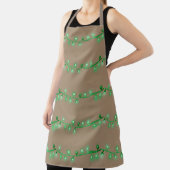 Rustic Kraft Green Kerstklare lights Apron Schort (Insitu)
