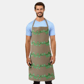 Rustic Kraft Green Kerstklare lights Apron Schort (Gedragen)